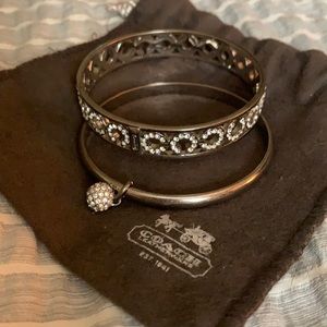 Authentic Silver bangle Coach bracelets!